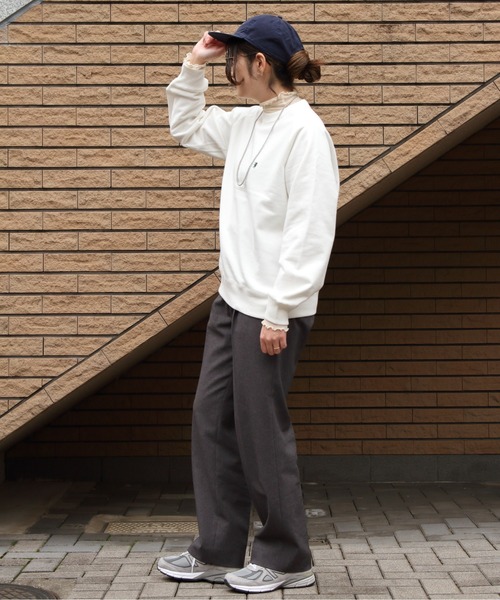 ジムフレックス　ウィメンズ　スウェット　グレー Gymphlex ジムフレックス 長袖スウェットプルオーバー(グレー