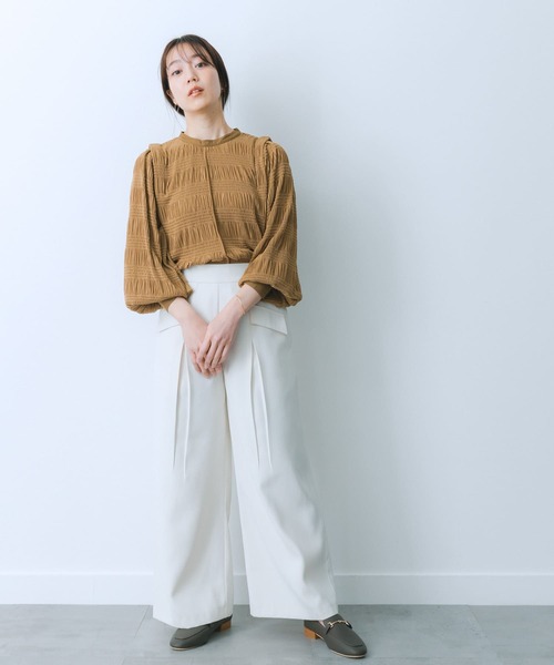 HEYUMM（ヘユム）の「フラップポケットワイドパンツ（その他パンツ・レディース・チャコールグレー/アイボリー/ライトベージュ・MEDIUM/SMALL）」の14枚目の写真