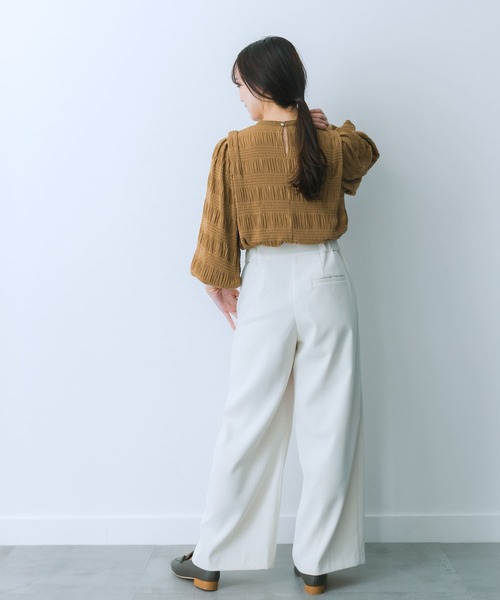 HEYUMM（ヘユム）の「フラップポケットワイドパンツ（その他パンツ・レディース・チャコールグレー/アイボリー/ライトベージュ・MEDIUM/SMALL）」の18枚目の写真