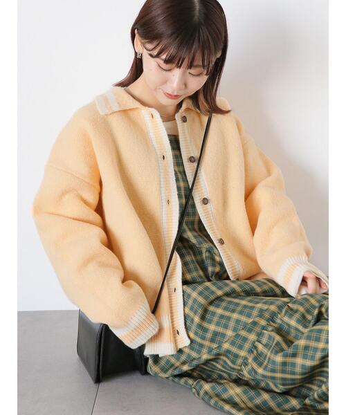 ehka sopo（エヘカソポ）の「ライン入り襟付カーディガン（カーディガン/ボレロ・レディース・ブルー/オレンジ/キナリ/グレー/グリーン・F）」の5枚目の写真