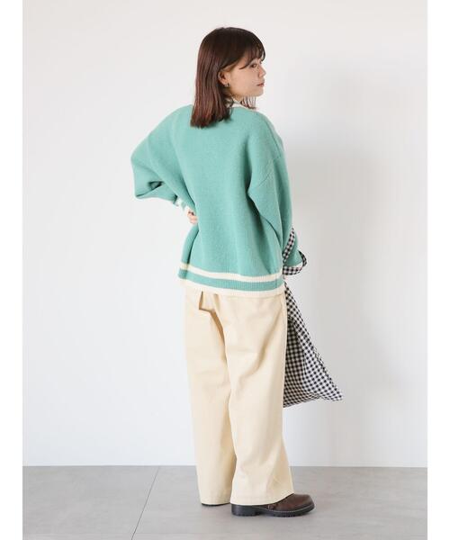 ehka sopo（エヘカソポ）の「ライン入り襟付カーディガン（カーディガン/ボレロ・レディース・ブルー/オレンジ/キナリ/グレー/グリーン・F）」の9枚目の写真