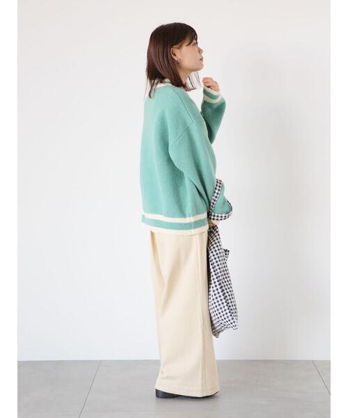 ehka sopo（エヘカソポ）の「ライン入り襟付カーディガン（カーディガン/ボレロ・レディース・ブルー/オレンジ/キナリ/グレー/グリーン・F）」の10枚目の写真