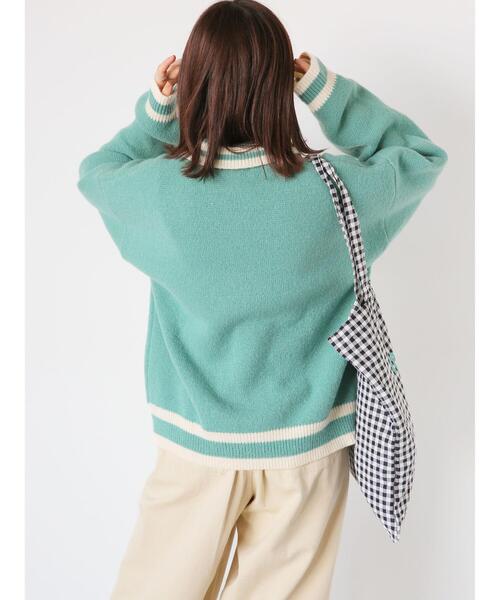 ehka sopo（エヘカソポ）の「ライン入り襟付カーディガン（カーディガン/ボレロ・レディース・ブルー/オレンジ/キナリ/グレー/グリーン・F）」の12枚目の写真