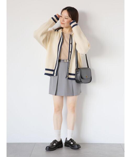 ehka sopo（エヘカソポ）の「ライン入り襟付カーディガン（カーディガン/ボレロ・レディース・ブルー/オレンジ/キナリ/グレー/グリーン・F）」の15枚目の写真