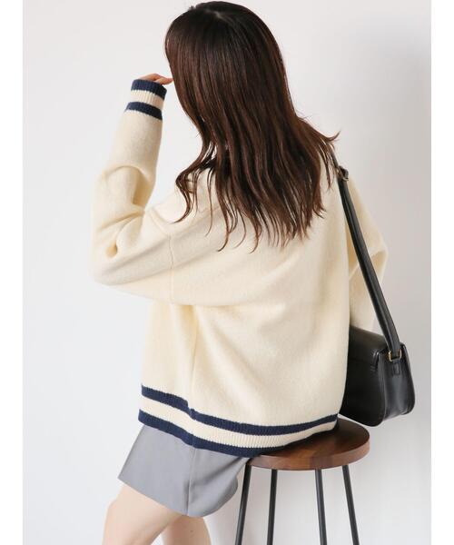 ehka sopo（エヘカソポ）の「ライン入り襟付カーディガン（カーディガン/ボレロ・レディース・ブルー/オレンジ/キナリ/グレー/グリーン・F）」の20枚目の写真