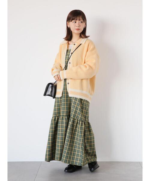 ehka sopo（エヘカソポ）の「ライン入り襟付カーディガン（カーディガン/ボレロ・レディース・ブルー/オレンジ/キナリ/グレー/グリーン・F）」の22枚目の写真