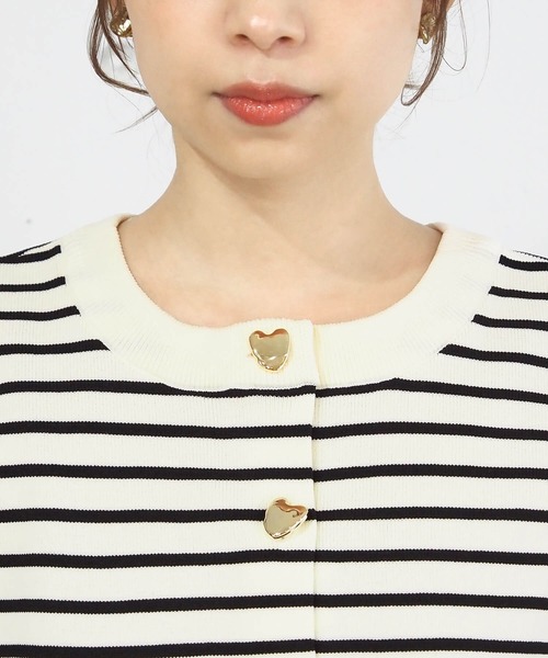 tiptop(ティップトップ)の「ハートボタン2wayショートカーディガン(カーディガン/ボレロ・レディース・サックスブルー/ブラック/アイボリー/ブラック系その他・FREE)」の21枚目の写真