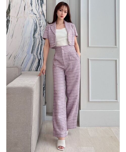 RESEXXY（リゼクシー）の「ツイードワイドパンツ【セットアップ着用可能】（その他パンツ・レディース・ピンク/ブルー/ブラック・FREE）」の14枚目の写真