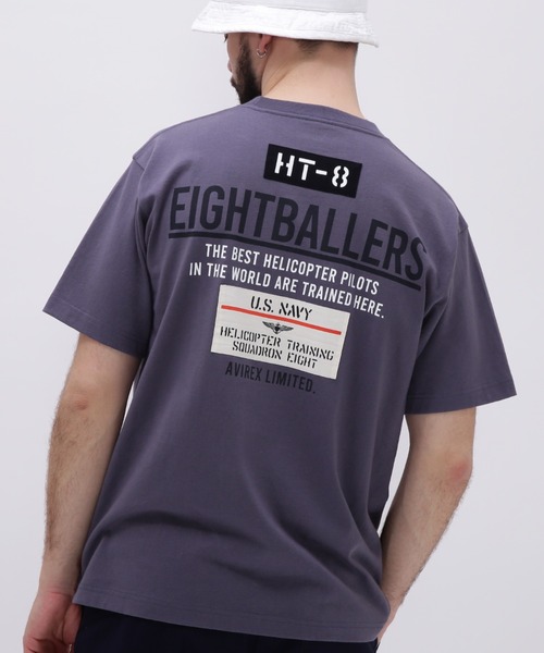 EIGHT BALLERS STENCIL PATCH T-SHIRT / エイトボーラーズ ステンシル パッチ Tシャツ / AVIREX / アヴィレックス（Tシャツ/カットソー）｜AVIREX（アヴィレックス）