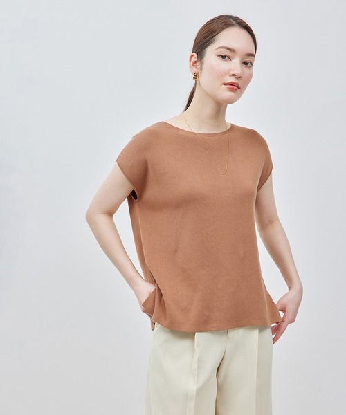 ROPE'（ロペ）の「【洗える】【接触冷感】ICE COTTONアームレットニットトップス【雑誌/メディア掲載】（ニット/セーター・レディース・キャメル/ブラック/ピンク系その他/オフホワイト/ホワイト系その他/ブルー系その他4/イエロー・FREE）」の7枚目の写真