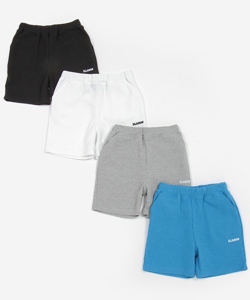 夏セール新品XLARGE KIDS渦半袖Tシャツ& 総柄ショートパンツ上下セット XLARGE KIDS エクストララージ キッズ 配色ロゴ半袖T+ショート