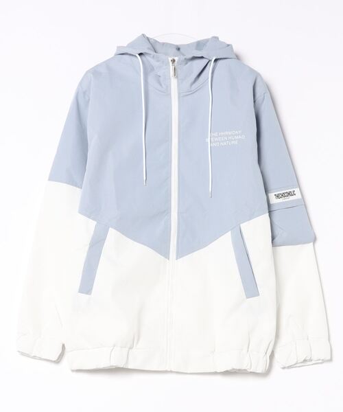 rovtski(ロフトスキー)の「Z)【BLINGLEADS】ABL21470 GRAPHICHOOD BLOUSON/グラフィックフードブルゾン(ブルゾン・レディース・ホワイト×ブルー/ブラック×レッド/ブラック系その他/ブラック×ブルー/ホワイト系その他・FREE)」の2枚目の写真