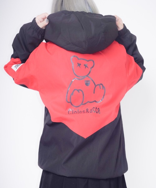 rovtski(ロフトスキー)の「Z)【BLINGLEADS】ABL21470 GRAPHICHOOD BLOUSON/グラフィックフードブルゾン(ブルゾン・レディース・ホワイト×ブルー/ブラック×レッド/ブラック系その他/ブラック×ブルー/ホワイト系その他・FREE)」の5枚目の写真