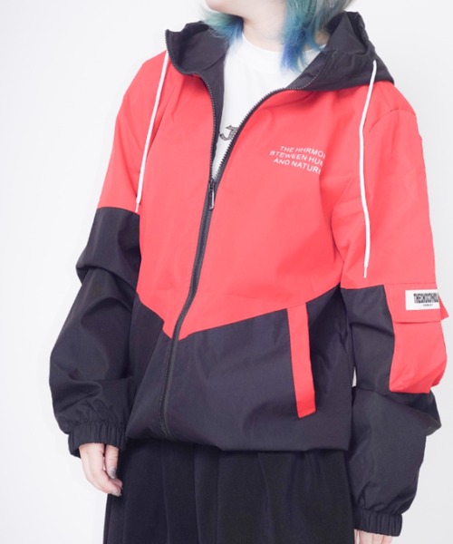 rovtski(ロフトスキー)の「Z)【BLINGLEADS】ABL21470 GRAPHICHOOD BLOUSON/グラフィックフードブルゾン(ブルゾン・レディース・ホワイト×ブルー/ブラック×レッド/ブラック系その他/ブラック×ブルー/ホワイト系その他・FREE)」の14枚目の写真