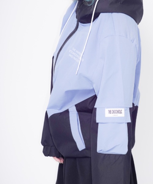rovtski(ロフトスキー)の「Z)【BLINGLEADS】ABL21470 GRAPHICHOOD BLOUSON/グラフィックフードブルゾン(ブルゾン・レディース・ホワイト×ブルー/ブラック×レッド/ブラック系その他/ブラック×ブルー/ホワイト系その他・FREE)」の8枚目の写真