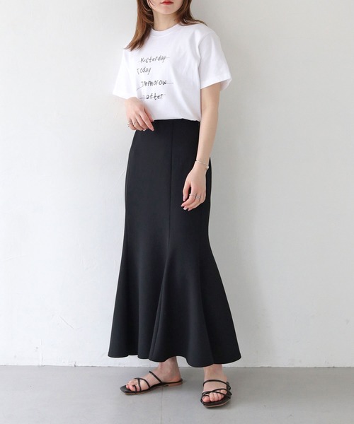 HER CLOSET(ハークローゼット)の「 【HER CLOSET】WEB限定手描きロゴTシャツ WEB LIMITED HAND-DRAWN LOGO T-SHIRT(Tシャツ/カットソー・レディース・オフホワイト/ブラック・L/M/S)」の5枚目の写真