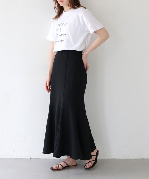HER CLOSET(ハークローゼット)の「 【HER CLOSET】WEB限定手描きロゴTシャツ WEB LIMITED HAND-DRAWN LOGO T-SHIRT(Tシャツ/カットソー・レディース・オフホワイト/ブラック・L/M/S)」の6枚目の写真