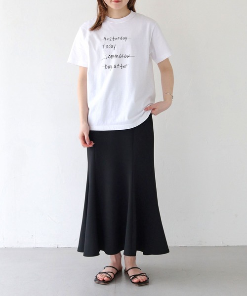 HER CLOSET(ハークローゼット)の「 【HER CLOSET】WEB限定手描きロゴTシャツ WEB LIMITED HAND-DRAWN LOGO T-SHIRT(Tシャツ/カットソー・レディース・オフホワイト/ブラック・L/M/S)」の8枚目の写真