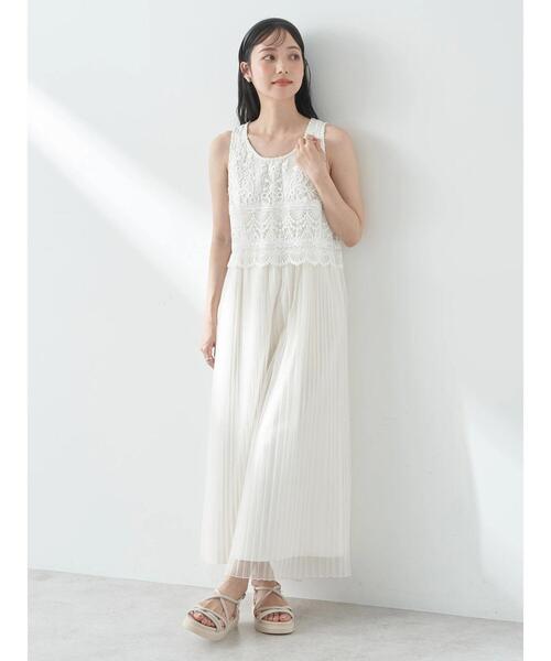 アンミヌカットソーレースフリルワンピース(WHITE) アンミヌカットソーレースフリルワンピース(WHITE)