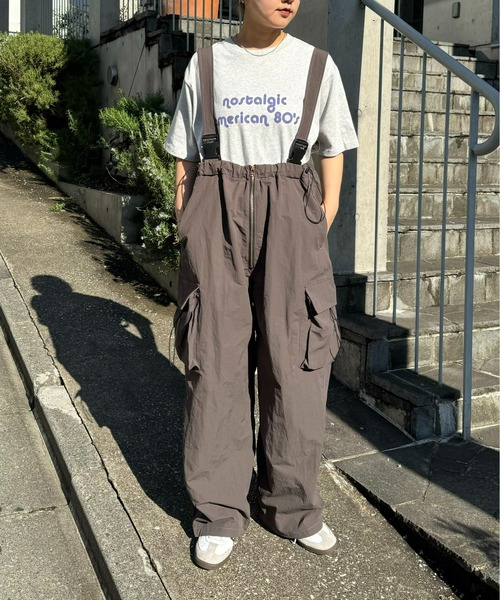 SOUNDSGOOOOD（サウンズグッド）の「【SOUNDS GOOOOD / サウンズグッド】ナイロンサロペットカーゴパンツ（サロペット/オーバーオール・メンズ・ブラック/オリーブ/ライトグレー・ONE SIZE）」の9枚目の写真