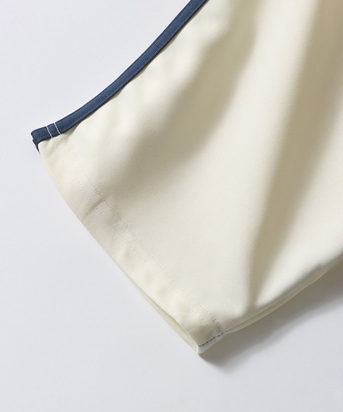 SITRY（シトリー）の「Switching Pattern Track Jacket/配色切替 ワンポイント刺繍 オーバーサイズ 半袖 トラックジャケット ジャージ　レディース メンズ（ジャージ・メンズ・ワイン/ブラック/ネイビー/ブルー・L/M）」の16枚目の写真