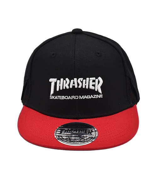 THRASHER（スラッシャー）の「THRASHER/スラッシャー キッズ キャップ ロゴ フラットバイザー 24TH-C01K（キャップ・キッズ・ブラック/ブラック×レッド/ブラック×ライム/ブラック×ブルー・FREE）」の5枚目の写真
