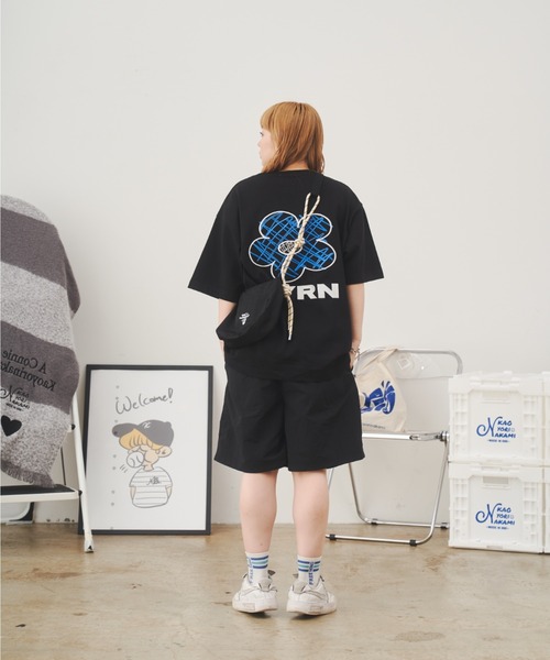 kaoyorinakami(カオヨリナカミ)の「flower logo t / フラワーロゴTシャツ(Tシャツ/カットソー・メンズ・ブラック/ホワイト・X-SMALL/SMALL/MEDIUM/LARGE/X-LARGE)」の21枚目の写真