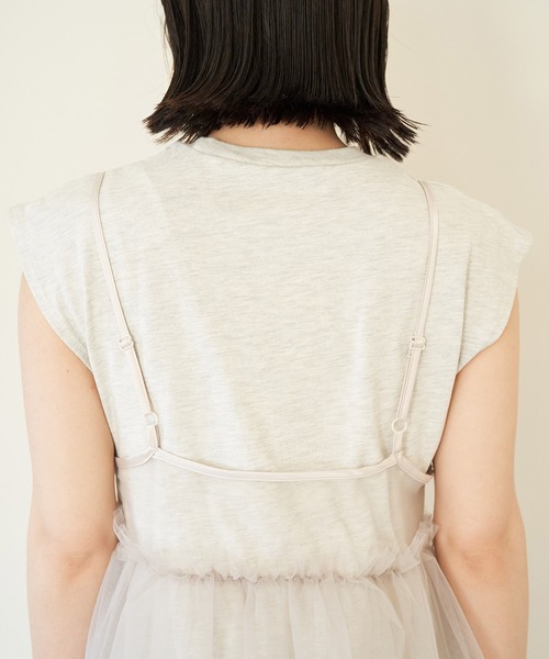 VIS（ビス）の「【洗える】チュールコンビカットワンピース（ワンピース・レディース・オフホワイト/キナリ/ブラック・FREE）」の13枚目の写真