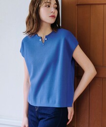 フレンチスリーブ」に該当するニット/セーター（ブルー・ネイビー/青色