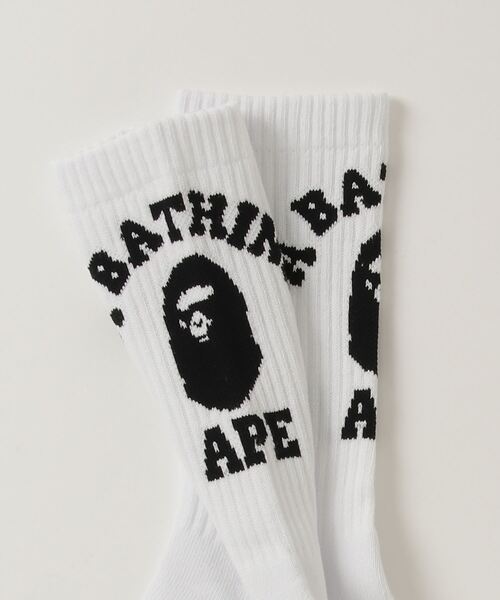 A BATHING APE(アベイシングエイプ)の「COLLEGE SOCKS(ソックス/靴下・メンズ・グレー/ブラック/ホワイト・MEDIUM/LARGE)」の7枚目の写真