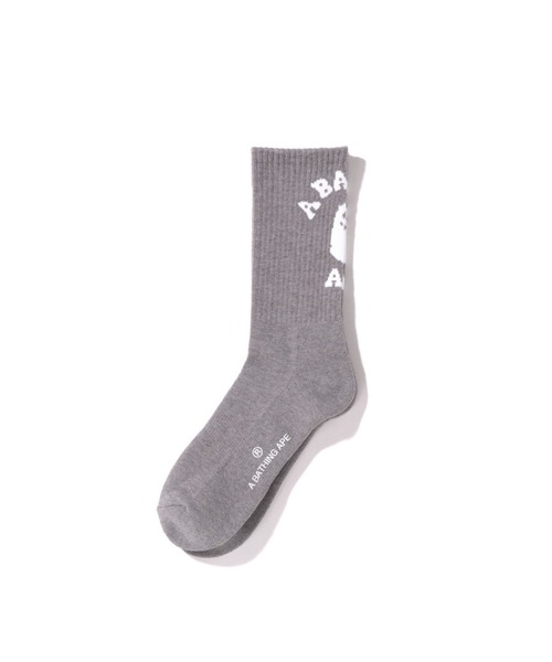 A BATHING APE(アベイシングエイプ)の「COLLEGE SOCKS(ソックス/靴下・メンズ・グレー/ブラック/ホワイト・MEDIUM/LARGE)」の1枚目の写真