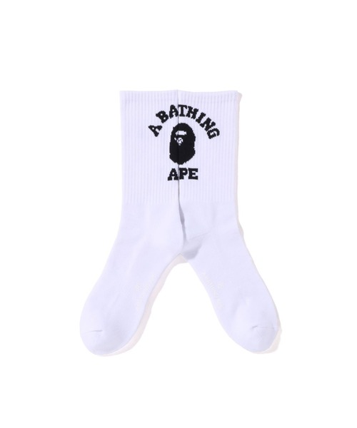 A BATHING APE(アベイシングエイプ)の「COLLEGE SOCKS(ソックス/靴下・メンズ・グレー/ブラック/ホワイト・MEDIUM/LARGE)」の4枚目の写真