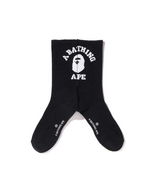 A BATHING APE(アベイシングエイプ)の「COLLEGE SOCKS(ソックス/靴下・メンズ・グレー/ブラック/ホワイト・MEDIUM/LARGE)」の5枚目の写真