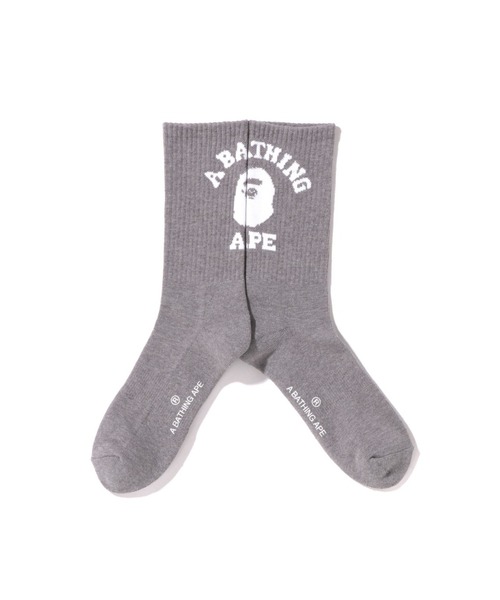 A BATHING APE(アベイシングエイプ)の「COLLEGE SOCKS(ソックス/靴下・メンズ・グレー/ブラック/ホワイト・MEDIUM/LARGE)」の6枚目の写真