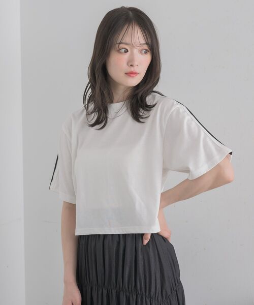 RETRO GIRL(レトロガール)の「袖ラインTEE(Tシャツ/カットソー・レディース・ブラック/オフホワイト/シルバー・FREE)」の20枚目の写真