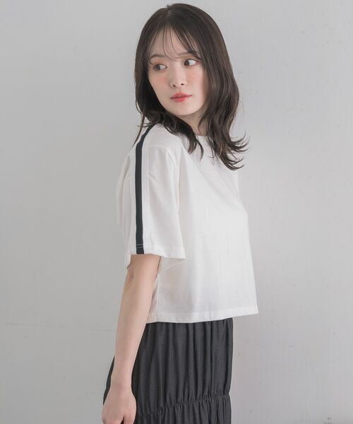 RETRO GIRL(レトロガール)の「袖ラインTEE(Tシャツ/カットソー・レディース・ブラック/オフホワイト/シルバー・FREE)」の21枚目の写真