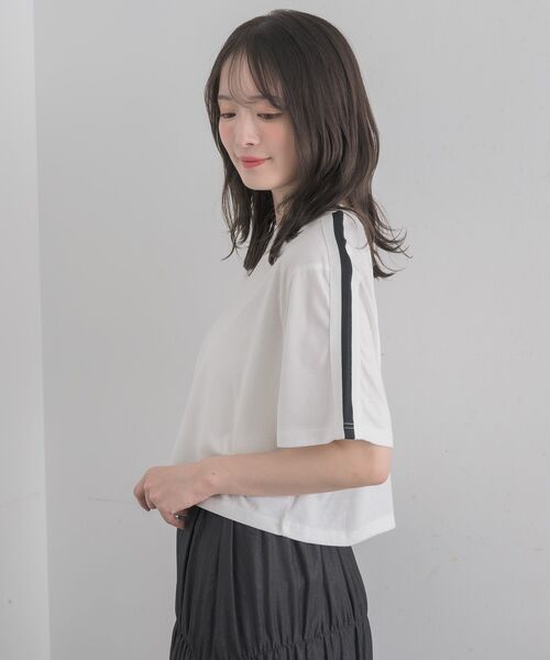 RETRO GIRL(レトロガール)の「袖ラインTEE(Tシャツ/カットソー・レディース・ブラック/オフホワイト/シルバー・FREE)」の22枚目の写真
