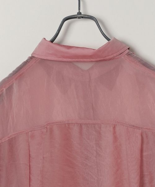 JEANASIS（ジーナシス）の「シャンブレーシアーシャツLS/130563（シャツ/ブラウス・レディース・ブラック/ライトベージュ/ブルー/ピンク/イエロー・MEDIUM/LARGE）」の8枚目の写真