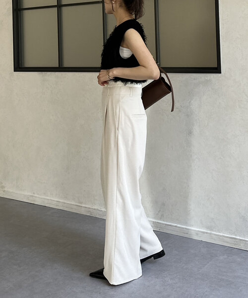 Thevon(ゼボン)の「ダブルウエストスラックスパンツ(スラックス・レディース・グレー/アイボリー/ブラック・S/M)」の20枚目の写真