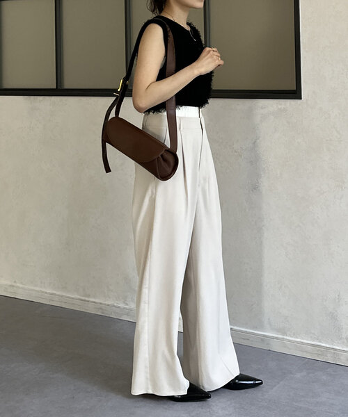 Thevon(ゼボン)の「ダブルウエストスラックスパンツ(スラックス・レディース・グレー/アイボリー/ブラック・S/M)」の21枚目の写真