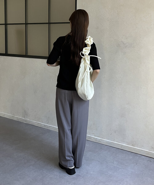 Thevon(ゼボン)の「ダブルウエストスラックスパンツ(スラックス・レディース・グレー/アイボリー/ブラック・S/M)」の11枚目の写真