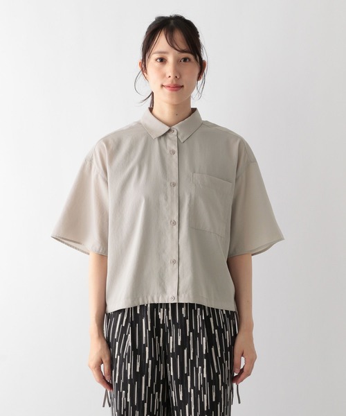 GLOBAL WORK（グローバルワーク）の「【MATINEE LINE】シアー裾ドロストシャツ5分袖/123958（シャツ/ブラウス・レディース・アイボリー/ブラック/ライトグレー・MEDIUM/LARGE）」の21枚目の写真