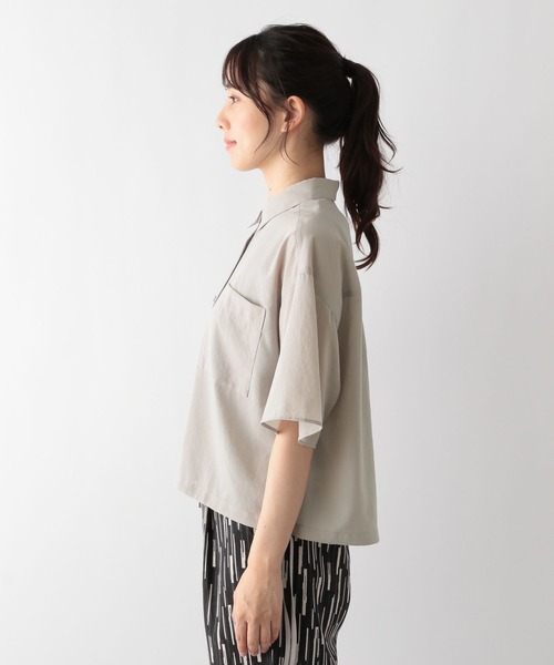 GLOBAL WORK（グローバルワーク）の「【MATINEE LINE】シアー裾ドロストシャツ5分袖/123958（シャツ/ブラウス・レディース・アイボリー/ブラック/ライトグレー・MEDIUM/LARGE）」の22枚目の写真