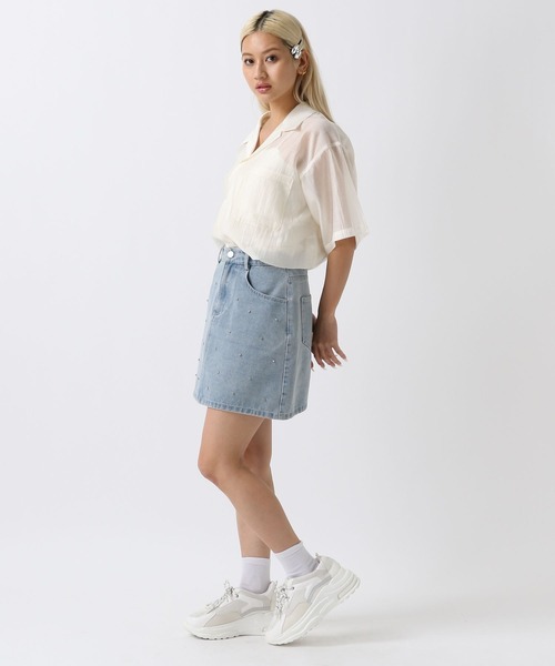 FOREVER 21（フォーエバー トゥエンティーワン）の「【2024SS】開襟シアーシャツ（シャツ/ブラウス・レディース・ピンク/ネイビー/ブラウン/ブルー/オフホワイト・FREE）」の19枚目の写真