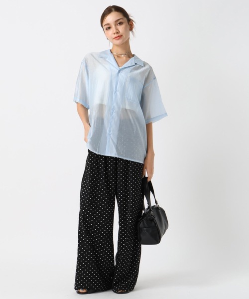 FOREVER 21（フォーエバー トゥエンティーワン）の「【2024SS】開襟シアーシャツ（シャツ/ブラウス・レディース・ピンク/ネイビー/ブラウン/ブルー/オフホワイト・FREE）」の10枚目の写真