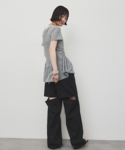 HANNE（アン）の「バックスリットツイルパンツ（チノパンツ・レディース・ベージュ/ブラック/ブラウン/ホワイト・FREE/MEDIUM）」の20枚目の写真