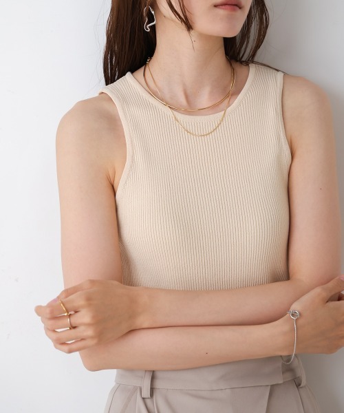 Bab（バブ）の「アメスリリブタンクトップ（タンクトップ・レディース・チャコールグレー/ブラック/ホワイト系その他・FREE）」の2枚目の写真