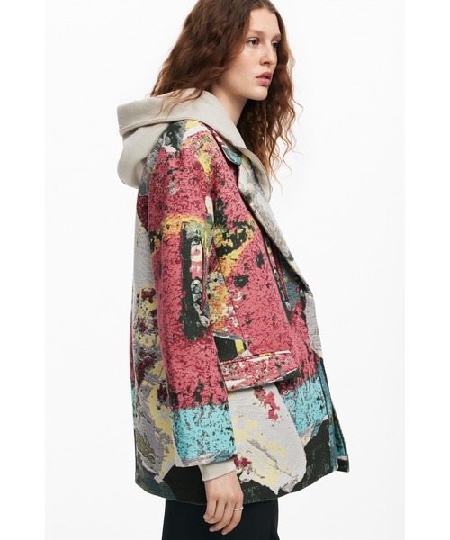 Desigual(デシグアル)の「POSTERLACROIX アートプリント オーバーコート(チェスターコート・レディース・マルチ・L/M/S/XL/XS)」の6枚目の写真