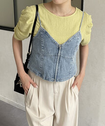 Thevon | デニムダブルジップキャミ(キャミソール)