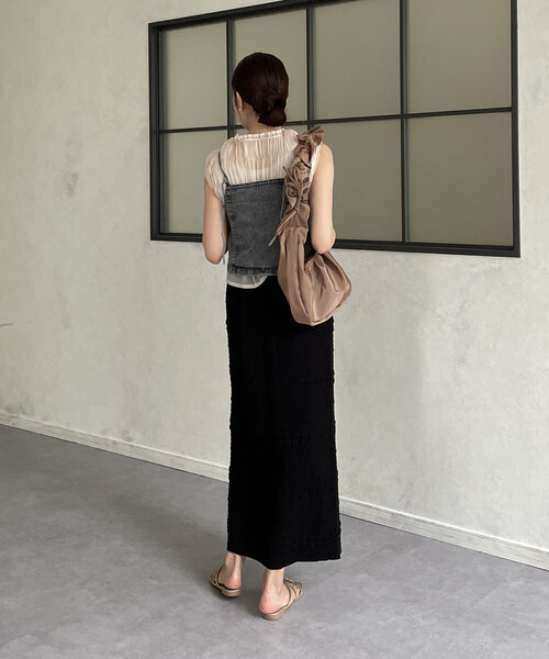 Thevon（ゼボン）の「デニムダブルジップキャミ（キャミソール・レディース・ブラック/ネイビー/ブルー・FREE）」の11枚目の写真